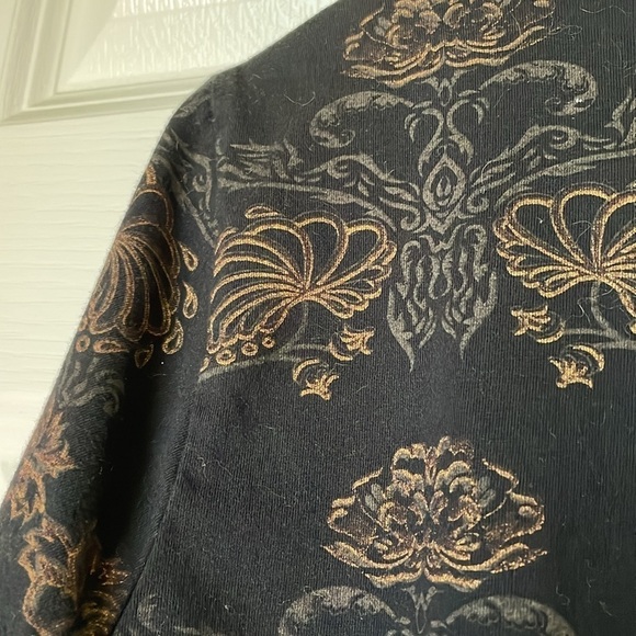STYLE & CO. Floral Print Pullover Top, Women’s XL, Black Gold - Picture 6 of 7